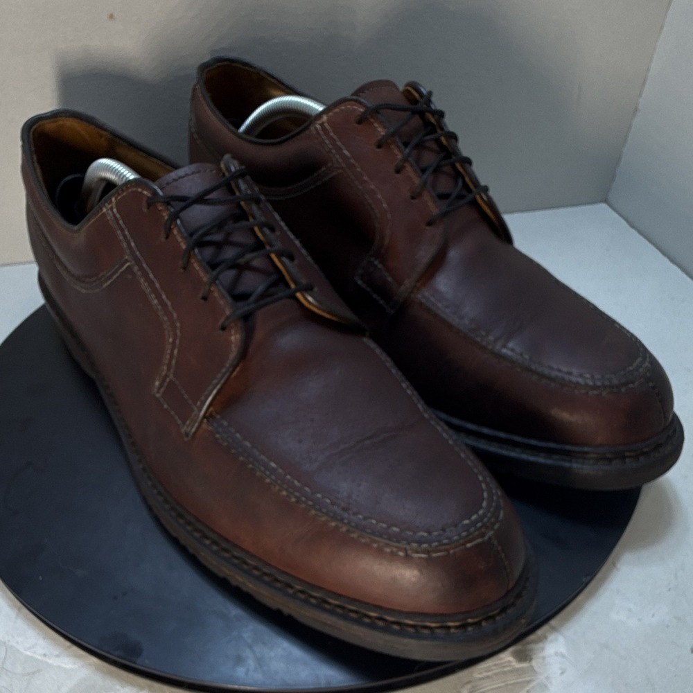 Allen Edmonds Wilbert Men's 12D Brown Leather Derby Lace Up Round Toe Rubber sol